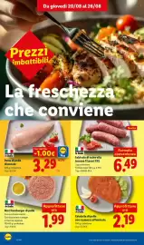 Volantino Lidl settimana 34 Pagina 8: Petto di pollo disossato €3,29, Salsiccia di suino alla toscana 12 pezzi XXL €6,49