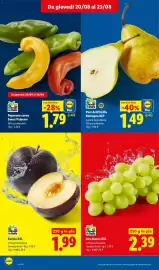 Volantino Lidl settimana 34 Pagina 2: Peperone Corno Sweet Palermo €1,79, Pere dell'Emilia Romagna IGP €1,49