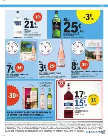 Catalogue E.Leclerc page 19: Plessis-Duval VIN ROSÉ CABERNET D'ANJOU €3,37, ST SAGNOL IGP MEDITERRANÉE VIN ROSÉ €8,39