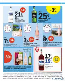 Catalogue E.Leclerc page 19: Plessis-Duval VIN ROSÉ CABERNET D'ANJOU €3,37, ST SAGNOL IGP MEDITERRANÉE VIN ROSÉ €8,39