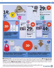 Catalogue E.Leclerc page 25: Tigex Rehausseur de chaise €9,90, BAMBI SOL CHAISE HAUTE FIXE PLIABLE €29,90