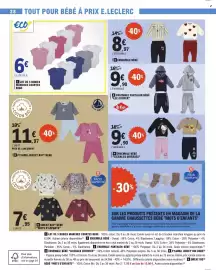 Catalogue E.Leclerc page 28: Bodies BEBE €6,00, ENSEMBLE BÉBÉ "LICENCES DIVERSES" €9,90