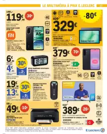 Catalogue E.Leclerc page 37: XIAOMI REDMI A5 €119,90, SAMSUNG Galaxy Tab A11+ €329,00