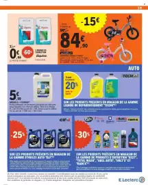 Catalogue E.Leclerc page 39: AdBlue €5,99, Woodsun VÉLO 14" €84,90