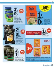 Catalogue E.Leclerc page 5: Lay's Chips Gourmet €2,19, Barilla Pâtes al Bronzo €1,25