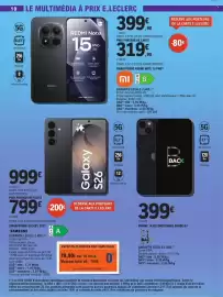Catalogue E.Leclerc page 10: BACK iPhone 14 €399,00, REDMI Note 15 Pro €319,90