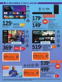 Catalogue E.Leclerc page 4: SCHNEIDER TV LED 32A2 €125,00, LG BARRE DE SON S40T €149,00