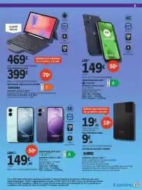 Catalogue E.Leclerc page 9: URBAN battery de secours €9,90, Motorola SMARTPHONE MOTO G05 €149,00