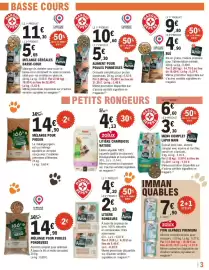 Catalogue E.Leclerc Jardi page 3: Amis - aliment pour poules pondeuses €10,60, Amis - mélange céréales basse-cour €11,30