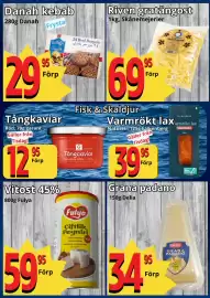 Supergrossen reklamblad vecka 34 Sida 6: Vitost 45% €59,95, Varmrökt lax €39,95