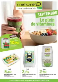 Catalogue naturéO page 1: Super diet acérola 1000 €10,99, Bonneterre margarine omega 3 €5,49