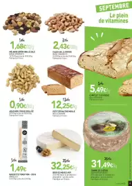 Catalogue naturéO page 3: Arachide coque grillée €0,90, Base organics cajou sel & poivre €2,43