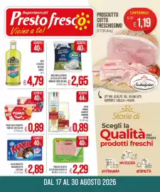 Volantino PrestoFresco Pagina 1: Pasta formati assortiti Armando €0,89, Prosciutto cotto di alta qualità Beretta €2,29
