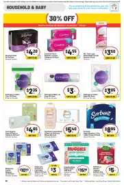 Ritchies catalogue week 33 Page 30: Tom Organic Pads or Tampons €4,65, BabyLove Fragrance Free Baby Wipes €3,00