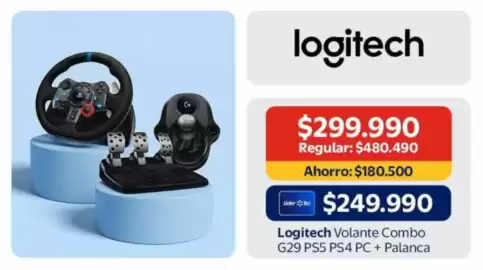 Catálogo Lider Página 12: Logitech - volante combo g29 ps5 ps4 pc + palanca €299.990,00
