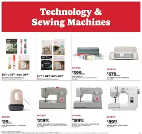 Michaels weekly ad week 34 Page 3: Singer M1000 Sewing Machine €89,99, Singer hd4452 heavy-duty sewing machine €219,99