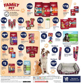 Family Dollar weekly ad week 34 Page 12: Family Pet Gourmet Mix Dry Cat Food €9,50