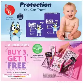 Family Dollar weekly ad week 34 Page 10: Luvs Diapers €5,00