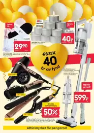 Rusta reklamblad vecka 34 Sida 3: Ankelstrumpor €29,90, Värmeljus €40,00
