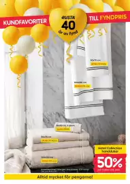 Rusta reklamblad vecka 34 Sida 6: RUSTA TILL FYNDPRIS KUNDFAVORITER år 40 αν fynd ม 50x70 cm 39:90 (79:90)/st 100x150 cm