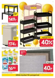 Rusta reklamblad vecka 34 Sida 7: Spara 100:- 149- (249:-) /st Pall Lasse Stilren tvåstegspall i svart. B: 38 cm H: 45.5 cm