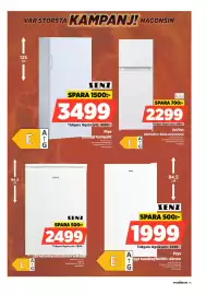 Power reklamblad vecka 34 Sida 55: Senz Frys Smidigt kompakt €3.499,00, Kulz Kyl/frys Dörrhyllor i båda utrymmena €2.299,00