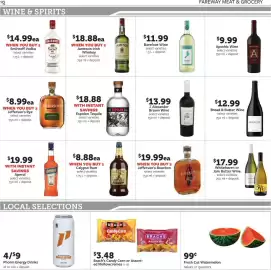 Fareway weekly ad week 34 Page 10: Jameson Irish Whiskey €18,88, Smirnoff Vodka €14,99