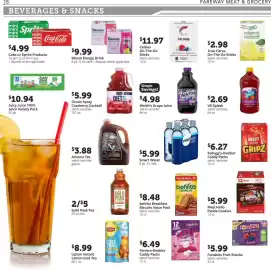 Fareway weekly ad week 34 Page 18: Welch's Grape Juice €4,98, Celsius On-The-Go Sticks €11,97