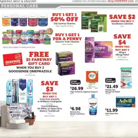Fareway weekly ad week 34 Page 21: Pataday Eye Allergy Itch Relief €21,49, Advil Ibuprofen €11,99