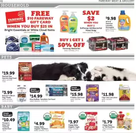 Fareway weekly ad week 34 Page 22: Happy Baby Organic Teethers €4,99, Happy Baby Organic Yogis €3,97
