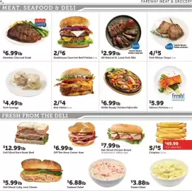 Fareway weekly ad week 34 Page 4: Pork Ribeye Chops €5,00, Steakhouse Gourmet Beef Patties €6,00