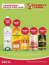 Thirsty Camel catalogue Page 1: Jacob's Creek Cool Harvest Range €22,00, XXXX Gold Block Cans €64,99