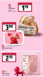 Delhaize folder week 34 Pagina 6: Ontvette ham €2,35, Witte sandwiches €1,19