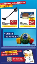 Catalogue ALDI semaine 35 page 2: Aspirateur balais filaire 2-en-1 €29,99, Dessert italien €2,99