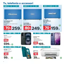Volantino Carrefour Pagina 36: Smartphone Motorola Mod. G05 €99,00, TV Led 40 Inno-Hit €159,00