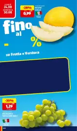 Volantino ALDI settimana 35 Pagina 10: Melone Giallo €0,99, I colori del sapore uva bianca senza semi €1,29