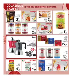 Volantino Spazio Conad Pagina 18: MOKA FIAMMETTA BIALETTI €18,90, Zucchero extrafine Conad €1,29