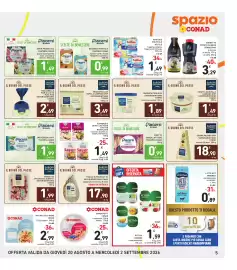 Volantino Spazio Conad Pagina 5: MAXI DUO FRUTTOLO NESTLÉ €1,49, SORBETTO PRONTO DA BERE SORBISSIMO €3,29