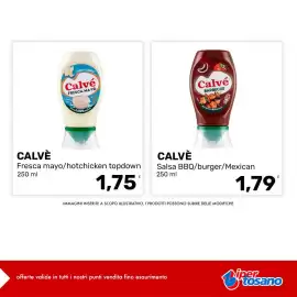 Volantino Iper Tosano settimana 34 Pagina 13: Calvé Fresca mayo €1,75, Calvé Salsa BBQ/burger/Mexican €1,79