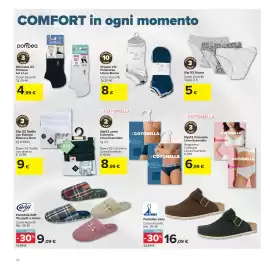 Volantino Carrefour Market Pagina 22: Pariscarpa Basic €8,00, Slip X3 TexBio con elastico Bianco o Nero €9,00