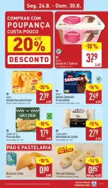 Folheto ALDI semana 35 Página 5: Pleno Sabor Almofadas de Leitão €2,79, Mucci gelado sandwich stracciatella €2,49