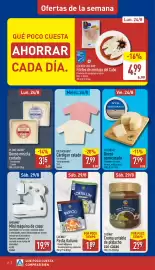 Folleto ALDI semana 35 Página 2: Golden Seafood filetes de merluza del cabo €4,99, UP2FASHION Cárdigan calado €7,99