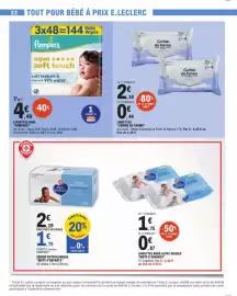 E.Leclerc folder Pagina 22: Lingettes bebe pampers €4,49, Lingettes bébé ultra douces mots d'enfants €2,62