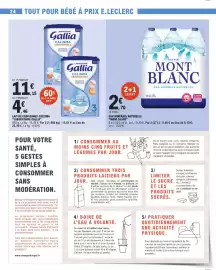 E.Leclerc folder Pagina 24: Lait de croissance calisma laboratoire gallia €15,61, Eau minérale naturelle mont blanc €2,70