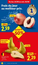 Lidl folder week 35 Pagina 2: Poirers Conférence XXL €2,29, Nectarines €2,59
