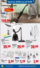 Lidl folder week 35 Pagina 26: Bosch hand en steelstofzuiger €119,99, Kärcher accuraamwissers bath edition €39,99