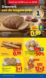 Lidl folder week 35 Pagina 8: Rustiek volkorenbrood €0,99, Wit stokbrood €0,99