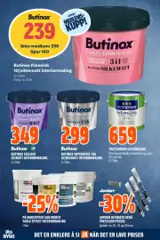 Coop Obs kundeavis Side 6: Butinox klassisk interiørmaling €239,00, Butinox superdekk tak €299,00