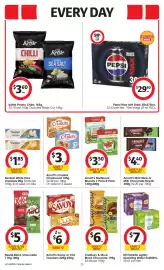 Coles catalogue week 34 Page 27: Arnott's Mint Slice or Milk Chocolate Royals 200g €4,40, Peckish White Rice Crackers €1,85