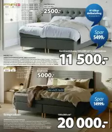JYSK kundeavis uke 34 Side 13: Gavl 150x124 cm €2.500,00, SOKNA kontinentalseng grå-40 + BRYA overmadrass €11.500,00